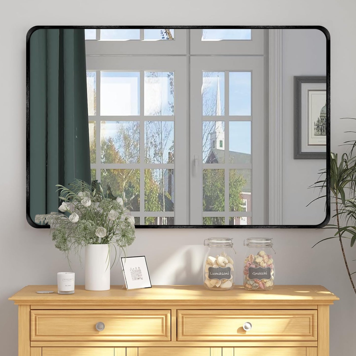 Wall Mount Bathroom Rectangular Vanity Mirror (Horizontal/Vertical)