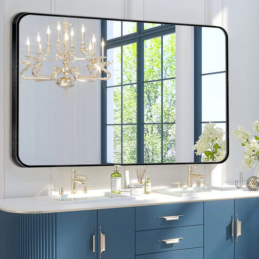 Wall Mount Bathroom Rectangular Vanity Mirror (Horizontal/Vertical)