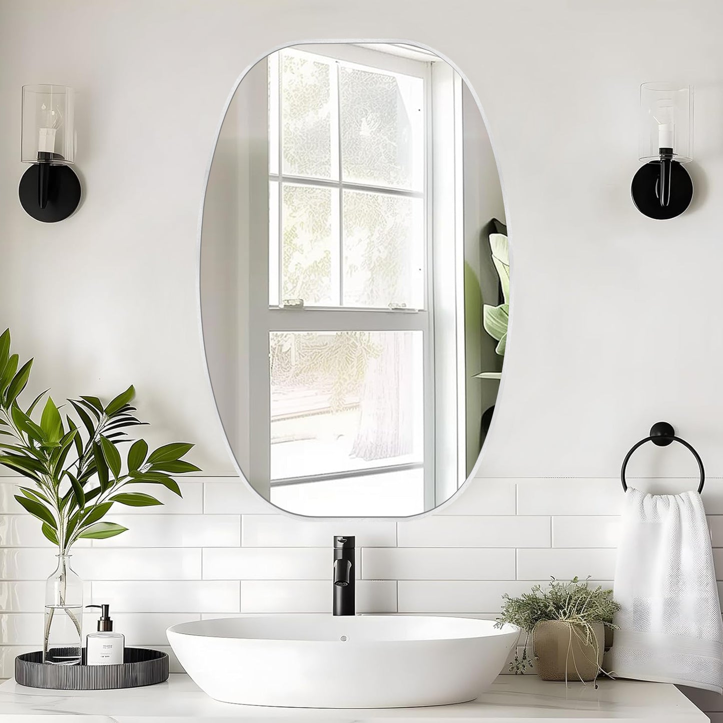 Oval Wall Mirror Bathroom Mirror for Over Sink