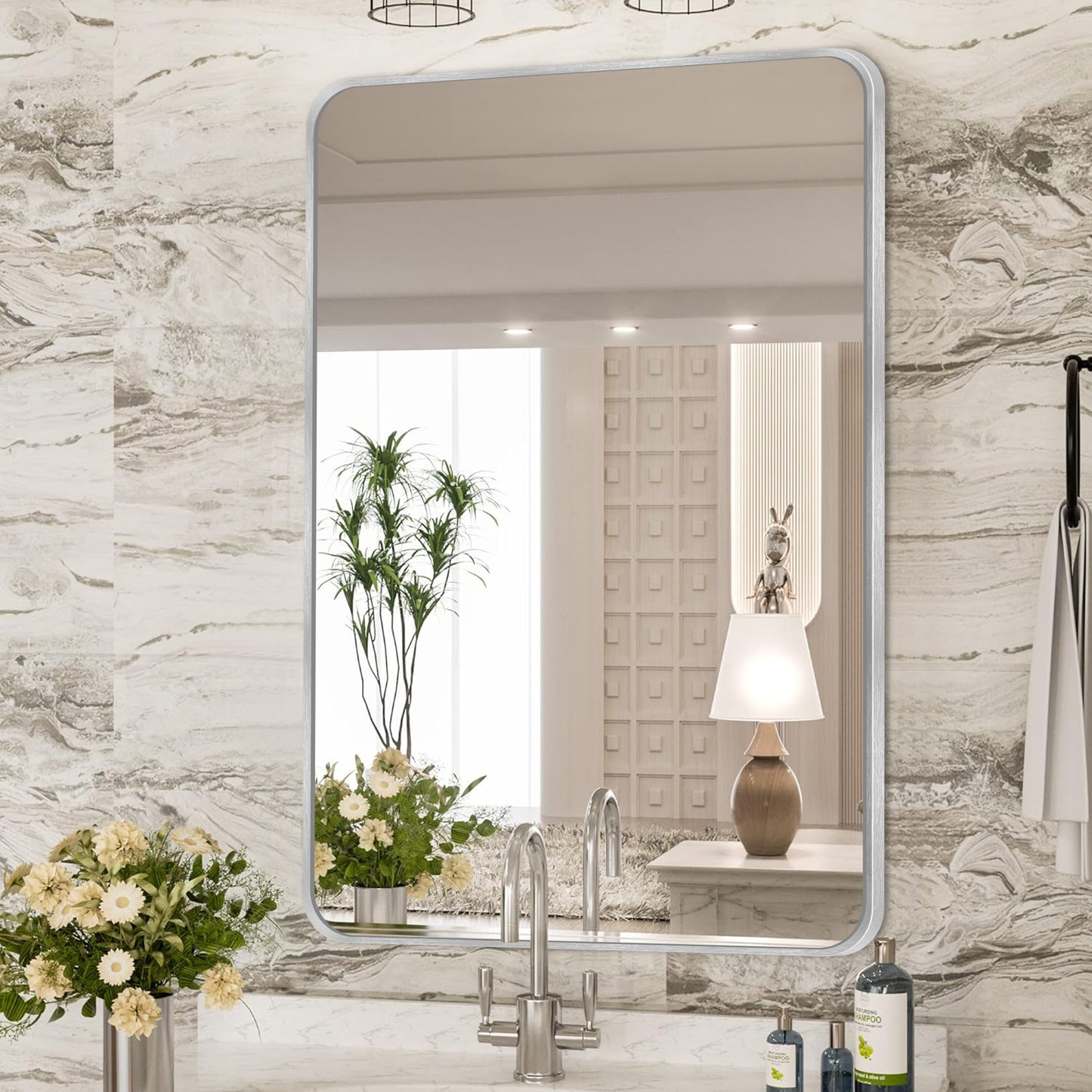 Wall Mount Bathroom Rectangular Vanity Mirror (Horizontal/Vertical)