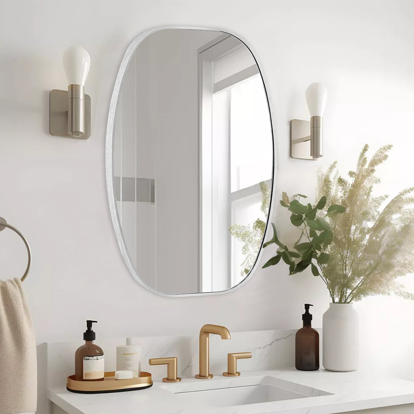 Oval Wall Mirror Bathroom Mirror for Over Sink