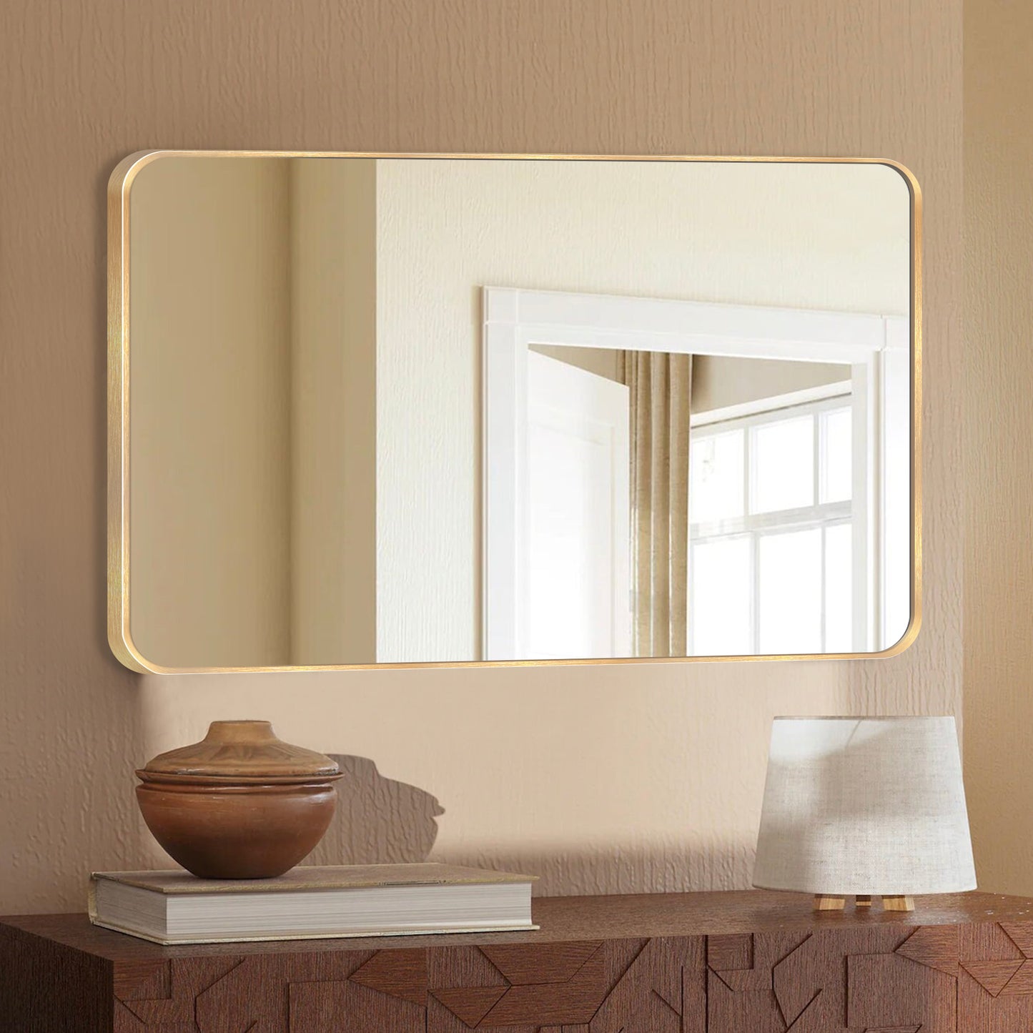 Wall Mount Bathroom Rectangular Vanity Mirror (Horizontal/Vertical)