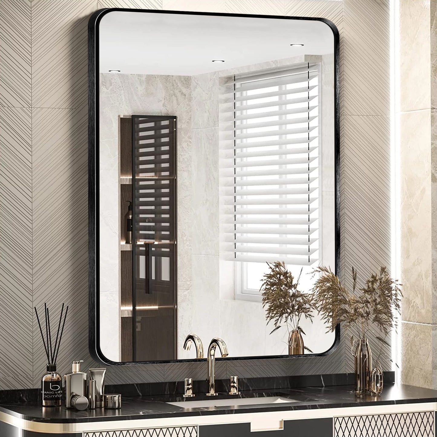 Wall Mount Bathroom Rectangular Vanity Mirror (Horizontal/Vertical)