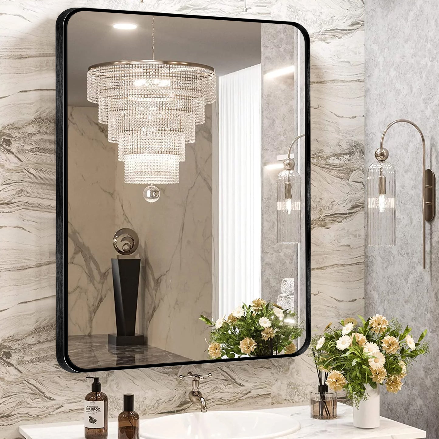 Wall Mount Bathroom Rectangular Vanity Mirror (Horizontal/Vertical)