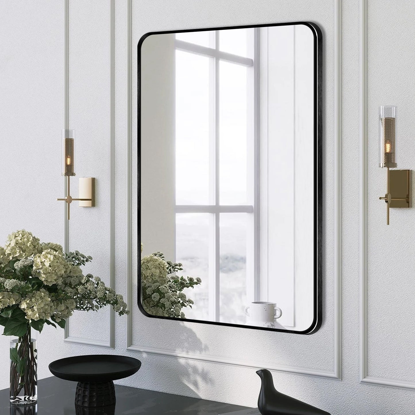 Wall Mount Bathroom Rectangular Vanity Mirror (Horizontal/Vertical)