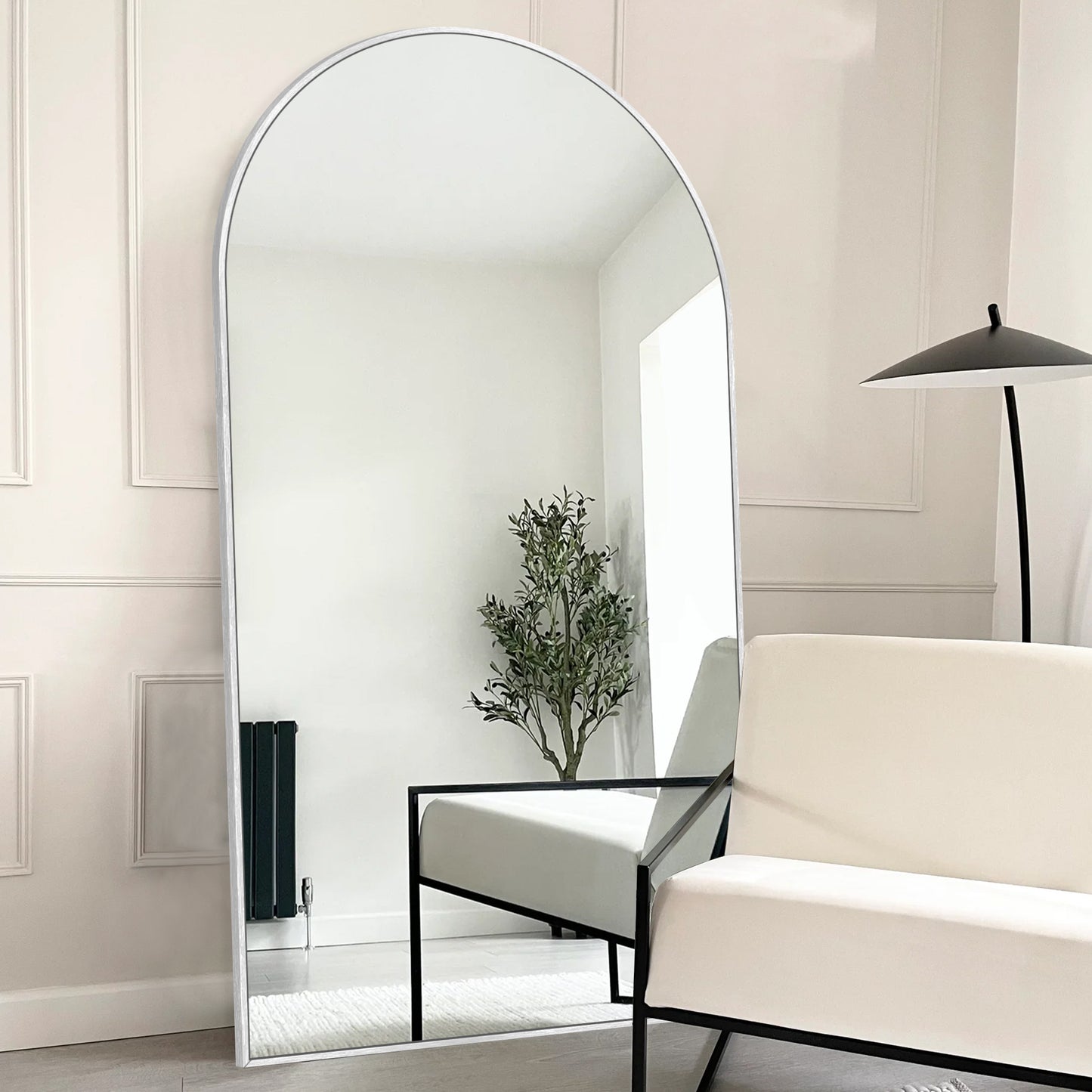 Modern Arched Full Length Aluminum Alloy Floor Mirror