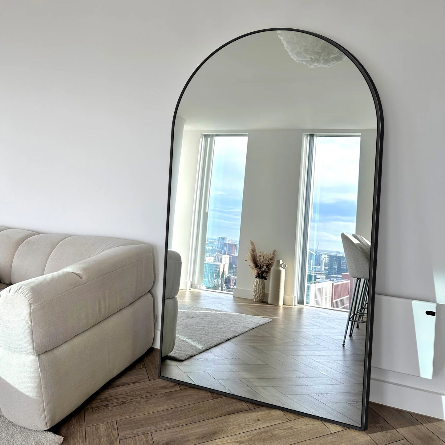 Modern Arched Full Length Aluminum Alloy Floor Mirror